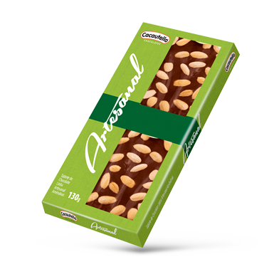 Linha Gift Tablete de Chocolate ao Leite Artesanal com Amêndoas Cacautello