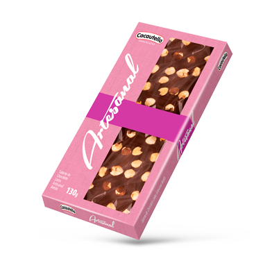 Linha Gift Tablete de Chocolate ao Leite Artesanal com Avelã Cacautello