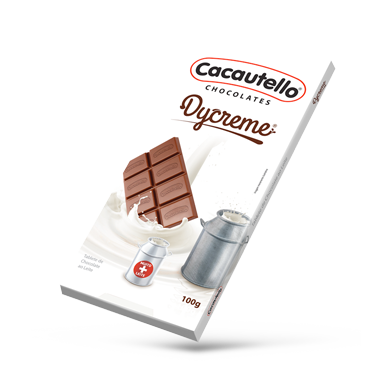 Linha Gift Tablete de Chocolate Dycreme com Muito Mais Leite Cacautello