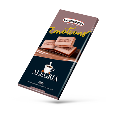 Linha Gift Tablete de Chocolate Meio Amargo Sabor Café Cacautello
