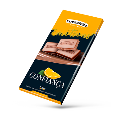 Linha Gift Tablete de Chocolate Meio Amargo Sabor Laranja Cacautello