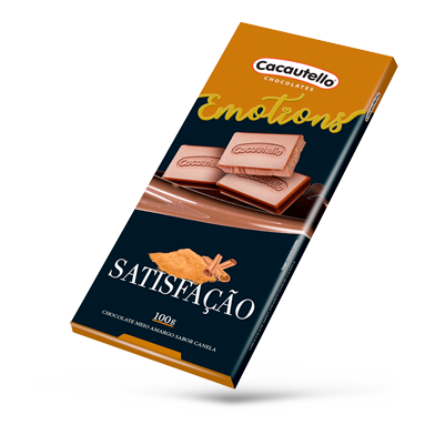 Linha Gift Tablete de Chocolate Meio Amargo Sabor Canela Cacautello
