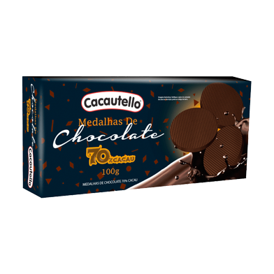 Linha Gift Medalhas de Chocolate 70% Cacau Cacautello