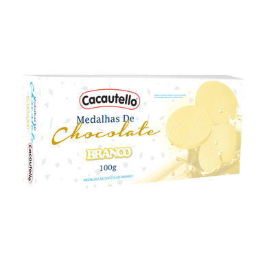 Linha Gift Medalhas de Chocolate Branco Cacautello