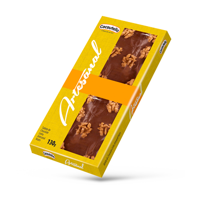 Linha Gift Tablete de Chocolate ao Leite Artesanal com Nozes Cacautello