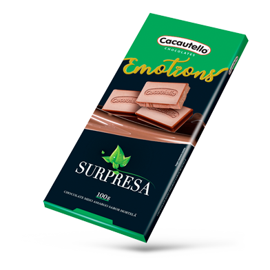 Linha Gift Tablete de Chocolate Meio Amargo Sabor Hortelã Cacautello